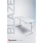 Sarftech 140X60X74CM Rgb LED Işıklı Oyuncu Masası - Karbon Fiber Kaplama, Metal Ayaklı Geniş Profesyonel Oyuncu ve Çalışma Bilgisayar Masası - Gri