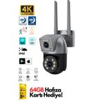 Sarftech 2 2mp 4k Ultra Hd 8x Zoom Ip Kamera Wifi Özellikli Hareket Takipli Gece Sensörlü Kamera