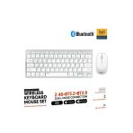 Sarftech Beyaz Kablosuz Zarif Sessiz Tasarım Dual Mode 2.4G+Bt5.2 Klavye Mouse Set İos Android Windows Uyumlu