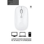 Sarftech Beyaz Kablosuz Zarif Tasarım Sessiz Buton 2.4Ghz Optik Mouse