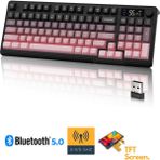 Sarftech Freewolf M96 2.4g Bt5.0 Çift Bağlantılı Membran Oyun Klavyesi RGB Tuş Formu ile - BLACKBERRY