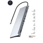 Sarftech Metal 12in1 Usb-c Type-C Çoklayıcı | 2x 4K HDMI,100W PD, RJ45 3xUSB Kart Girişi ve Ses Dönüştürücü