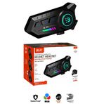Sarftech RGB 18 Saat Pil Ömrü Su Geçirmez IPX8 Bluetooth V5.3 İnterkom Motosiklet Kask Kulaklık X3