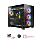 Sarftech Siyah Rgb 7x120mm Fanlı Gaming Bilgisayar Kasası Akvaryum Siyah Full Tower RGB Kasa