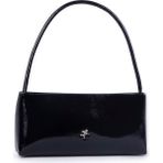 Sargınlar Nas Siyah Rugan Kadın Baguette Çanta | Omuz ve Çapraz Kullanım | 27X12 cm Basic Baget Model - 27 x 12 cm