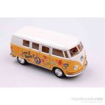 Sarı 1962 Volkswagen Classical Bus 1/32 Çek Bırak Die-Cast Model Araç