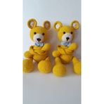Sarı Ayıcık Perde Tutucu Amigurumi Organik Oyuncak