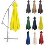 Sarı bahçe şemsiyesi örtüsü, 2 m/6,5 ft gölgelik yedek kumaş, 6/8 kollu UV koruması, 2/2,3/2,7/3 m şemsiyelere uyar, hava koşullarına dayanıklı dış mekan aksesuarı