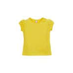 Sarı Basic Kız Bebek Çıtçıtlı Sıfır Yaka Karpuz Kol Tişört