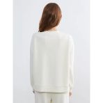 Sarı Bisiklet Yaka Oversize Kadın Sweatshirt