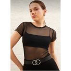 Sarı Butik Siyah Bluz Tül Transparan - 46