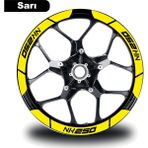 Sarı Cf Moto 250 Nk Geniş Jant Sticker Etiket Modeli