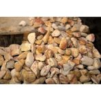 Sarı Çizgili Dolomit Taş 2 Kg, Bahçe Dekor, Süs ve Çakıl Taşı, 1,5-2,5 cm - Seçenek 1 - Ahşap