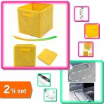 Sarı Çok Amaçlı Dolap İçi Düzenleyici Kutu + Kablo Sabitleyici Klipsler 20 Adet - 2Li Set Z4v1d9