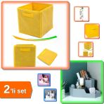 Sarı Çok Amaçlı Sarı Düzenleyici Kutu + Masaüstü Köşe Düzenleyici Makyaj Organizer - 2Li Set F3k1v4