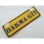 Sarı Dekor Plaka - Bakma Gıt (22X7,5Cm) Vantuzlu Pleksi (Dekor Levha) Sarı Plaka