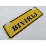 Sarı Dekor Plaka - Bıyıklı (22X7,5Cm) Vantuzlu Pleksi (Dekor Levha) Sarı Plaka