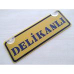 Sarı Dekor Plaka - Delıkanlı (22X7,5Cm) Vantuzlu Pleksi (Dekor Levha) Sarı Plaka