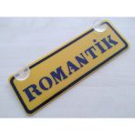 Sarı Dekor Plaka - Romantık (22X7,5Cm) Vantuzlu Pleksi (Dekor Levha) Sarı Plaka