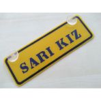 Sarı Dekor Plaka - Sarı Kız (22X7,5Cm) Vantuzlu Pleksi (Dekor Levha) Sarı Plaka