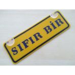 Sarı Dekor Plaka - Sıfır Bır (22X7,5Cm) Vantuzlu Pleksi (Dekor Levha) Sarı Plaka
