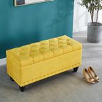 Sarı Depolama Osmanlı Tezgah Entryway Ayakkabı Raf Çok Fonksiyonlu Puf Konteyner Kapalı Oturma Depolama Çocuk Odası nizer 31.5in/80cm Uzun