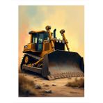 Sarı Dozer Ve Şantiye Dekoratif Mdf Tablo
