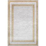 Sarı Geometrik Pamuk Makinada Yıkanabilir Kaymaz Taban Dijital Makine Baskı Salon Halı-I-Gm_Blackbrown-13671S-300x400