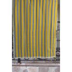Sarı Gri Balkon Perdesi, Çardak Perdesi, Korniş Düğmeli ve Kuş Gözü Delikli Balkon Perdesi - Sarı - Gri - 400 x 200 cm