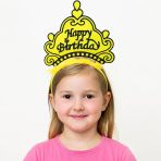 Sarı Happy Birthday Prenses Tacı – Doğum Günü Taç Anessiworldesuarı