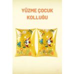 Sarı Hayvan Desenli, Üçgen Kolluk 3-6 Yaş İçin Yüzme Kolluğu, Deniz ve Havuz Aksesuarları