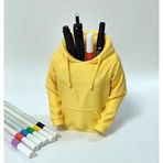 Sarı Kapüşonlu Sweatshirt Tasarımlı Yaratıcı Masaüstü Kalemlik ve Düzenleyici - Ofis ve Okul İçin Eğlenceli Hediyelik Aksesuar Hoodie Pen Holder