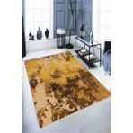 Sarı Kaymaz Tabanlı Yıkanabilir Modern Salon Halıları AR296