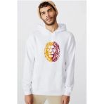 Sarı Kırmızı Aslan Beyaz Erkek 3İp Kapşonlu Sweatshirt