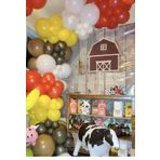 Sarı-Kırmızı-Beyaz-Karamel-Turuncu-Kahve Renk Balon Zinciri 50 Adet+5 mt balon zinciri