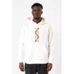 Sarı Kırmızı Dna Beyaz Erkek 3İp Kapşonlu Sweatshirt