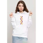 Sarı Kırmızı Dna Beyaz Kadın 3İp Kapşonlu Sweatshirt