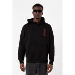 Sarı Kırmızı Dna Siyah Erkek 3İp Kapşonlu Sweatshirt