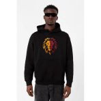 Sarı Kırmızı Leon Siyah Erkek 3İp Kapşonlu Sweatshirt