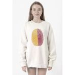Sarı Kırmızı Parmak İzi Beyaz Kadın 2İp Sweatshirt