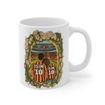 Sarı Kırmızı Sevgililere Özel Kupa Bardak - Taraftar Kupa Bardak - Kişiye Özel Sarı Kırmızı Hediye Mug (Tema 2, Beyaz)