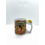 Sarı Kırmızı Sevgililere Özel Kupa Bardak - Taraftar Kupa Bardak - Kişiye Özel Sarı Kırmızı Hediye Mug (Tema 4, Futbol Toplu)