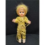 Sarı Kız Bebek Oyuncak Biblo Obje Gözleri Hareketli El Yapım 13CM Cameo Vinly Doll Vinil 1 Adet