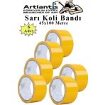 Sarı Koli Bantı 100 Metre 6 Adet 45Mm X 100 Metre Renkli Koli Bandı Extra Güçlü Formül Akrilik Koli Bandı