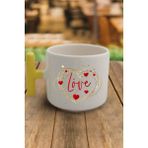 Sarı Kulp Love Sevgililer Günü Tasarımlı Fincan Modeli - Beyaz - 300 cc