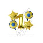 Sarı Lacivert Futbol Topu Folyo Balon Seti Yaş 1