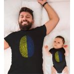 Sarı Lacivert Parmak Izi Baba Oğul Kız (Tek Ürün Fiyatıdır Kombin Yapmak Için En Az 2 Adet Sepete Ekleyiniz) - 3XL - Siyah
