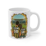 Sarı Lacivert Sevgililere Özel Kupa Bardak - Taraftar Kupa Bardak - Kişiye Özel Sarı Lacivert Hediye Mug (Tema 1, Beyaz)