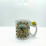 Sarı Lacivert Sevgililere Özel Kupa Bardak - Taraftar Kupa Bardak - Kişiye Özel Sarı Lacivert Hediye Mug (Tema 3, Futbol Toplu)
