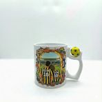 Sarı Lacivert Sevgililere Özel Kupa Bardak - Taraftar Kupa Bardak - Kişiye Özel Sarı Lacivert Hediye Mug (Tema 4, Futbol Toplu)